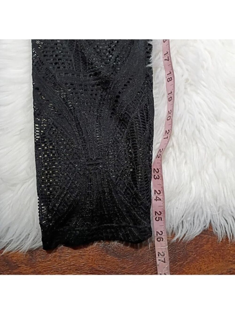 Vertigo Paris XL Black Mesh Lace Pants Whimsy Boho Resortwear Lace - Picture 11 of 13
